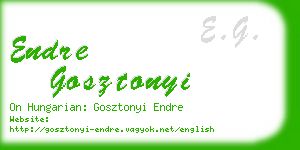 endre gosztonyi business card